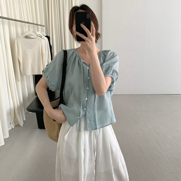 Gentle and elegant atmosphere chiffon skirt female 2025 summer new elastic waist loose dress - Image 5